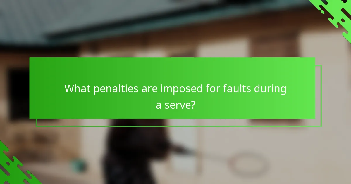 What penalties are imposed for faults during a serve?